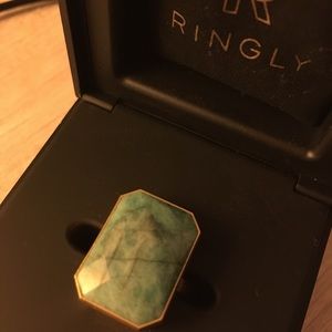 Ringly luxe smart ring - EMERALD, gold